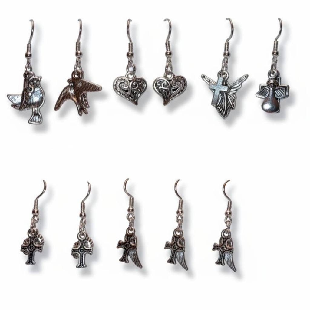 Nwt Adorable Stainless Steel Bundle Of 5 Pairs Of Boho Dangling Earrings!!